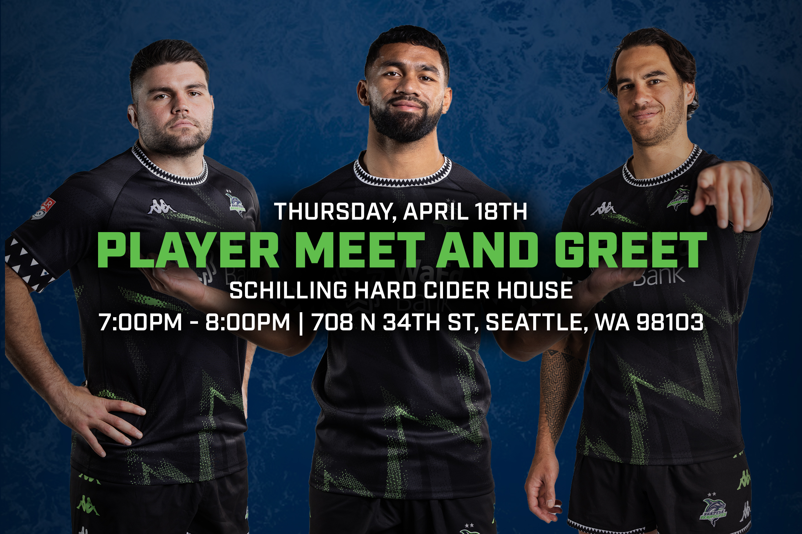 SCHILLING HARD CIDER HOUSE – PLAYER MEET & GREET – THURSDAY APRIL 18TH.